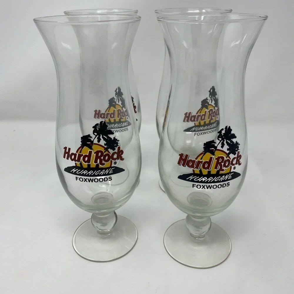 Set of 4 - Hard Rock Hurricane Foxwoods Glasses